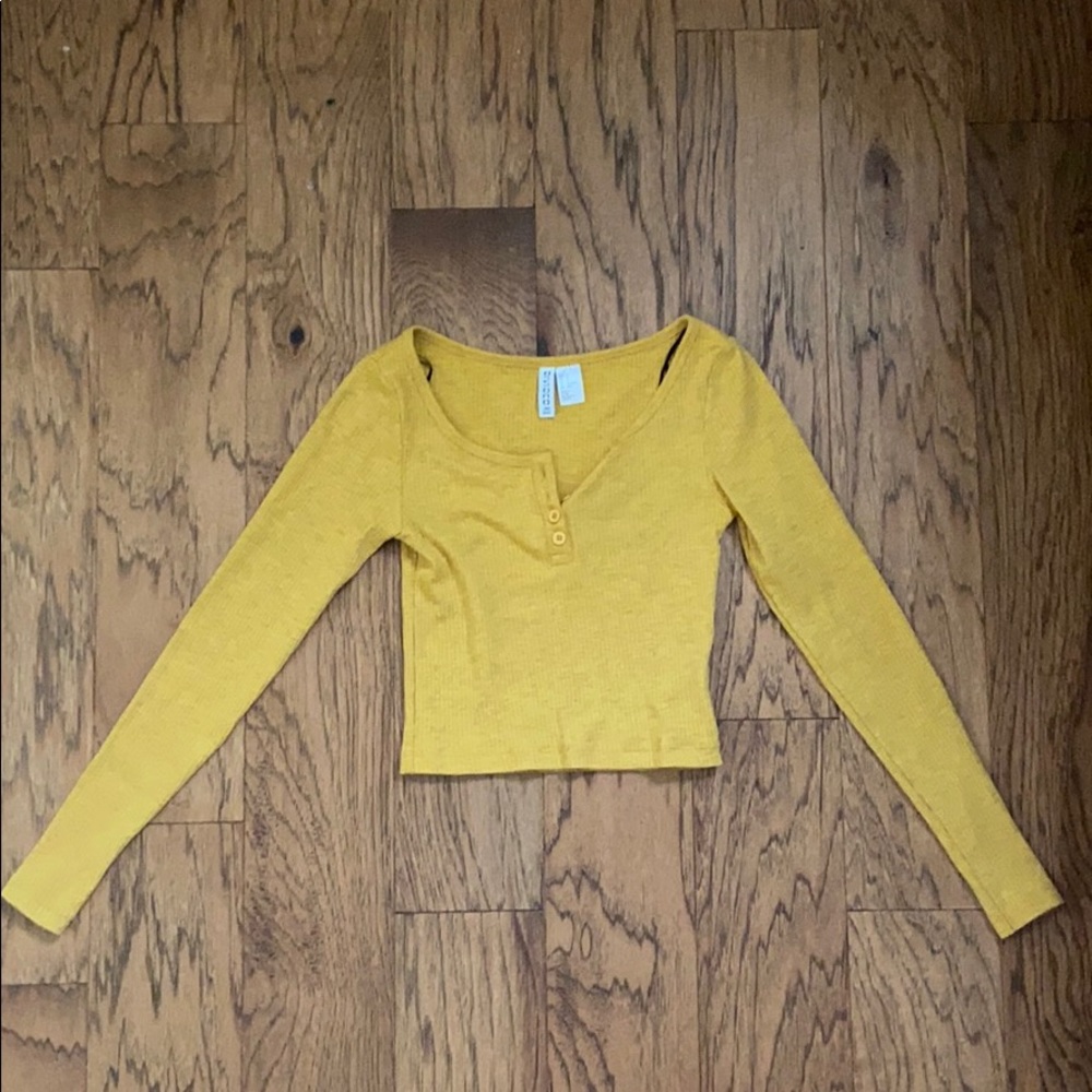 Yellow Cropped Long Sleeve